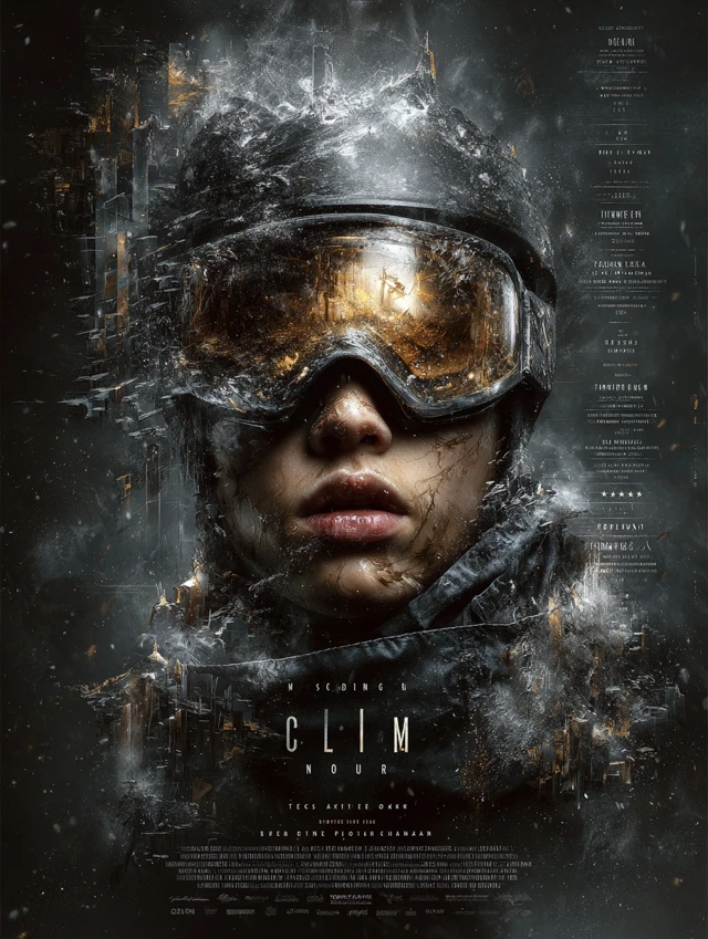 The Climb of the Best Skier Machine Noir Movie Poster