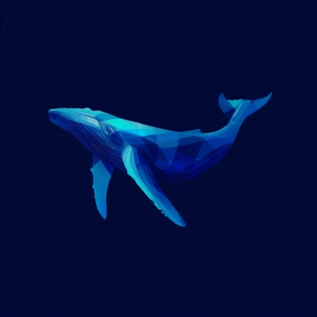 Blue Whale Logo Minimalist Design Ocean Animal