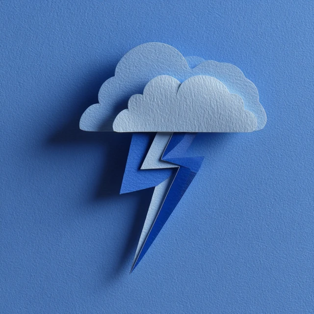 Papercraft Cloud and Lightning Pencil Art