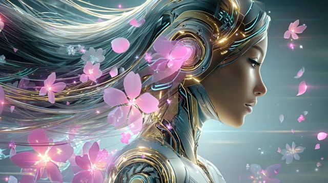 Futuristic Goddess: Blockchain-Inspired Digital Art