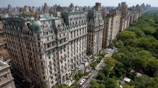 New York City Building View with Central Park
