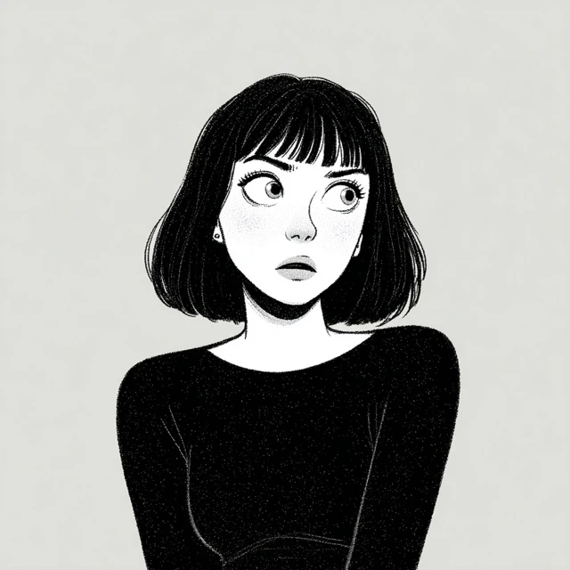 Funny Girl Illustration Face with Glasses
