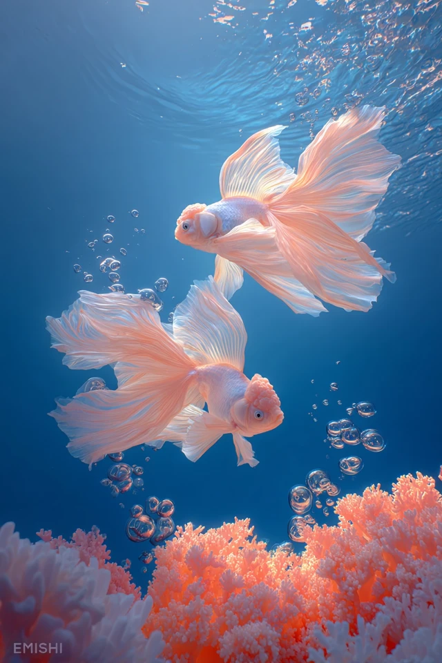 Underwater Koi Photography Art Dreamlike Scene