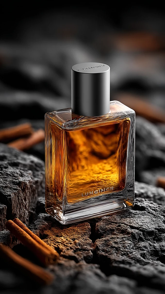Luxury Mens Perfume Amber Glass Matte Black Cap