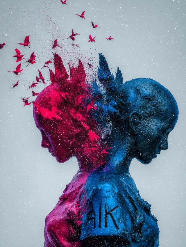 Ethereal Angelic Heads Yin Yang Art