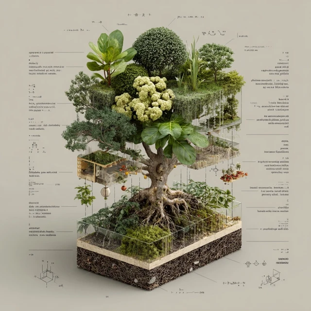 Plant Structure Exploded View Science Diagram