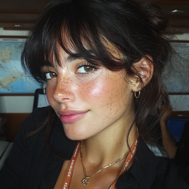 Rosy Egirl Portrait Penélope Cruz Inspired Realistic