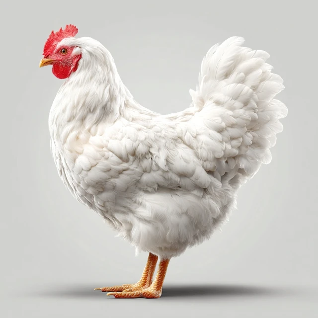 White Hen 3D Vector Illustration