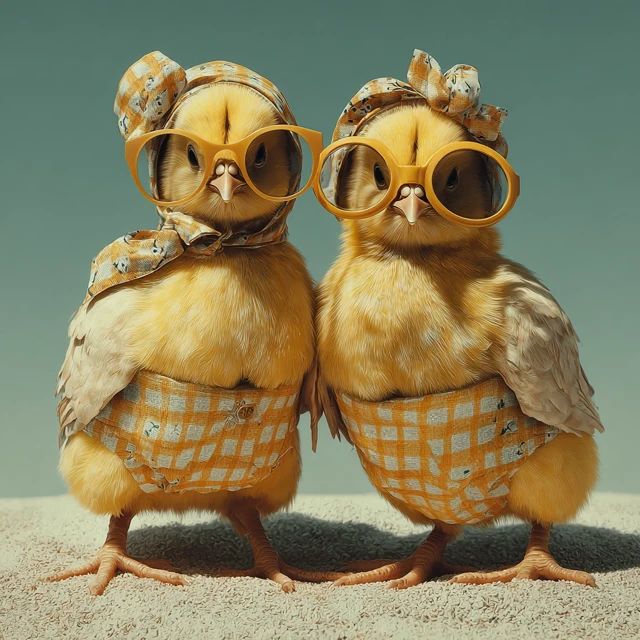 Adorable Baby Chickens Fashionistas Summer Beach
