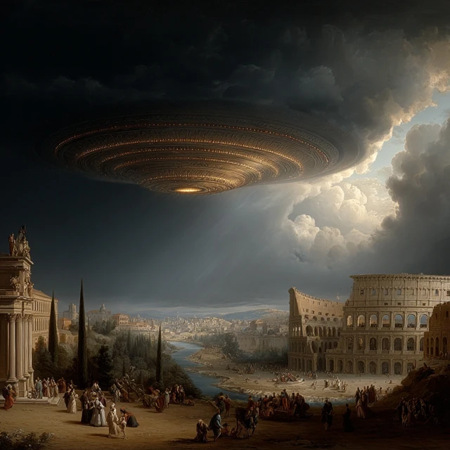 UFO Over Ancient Rome and the Colosseum