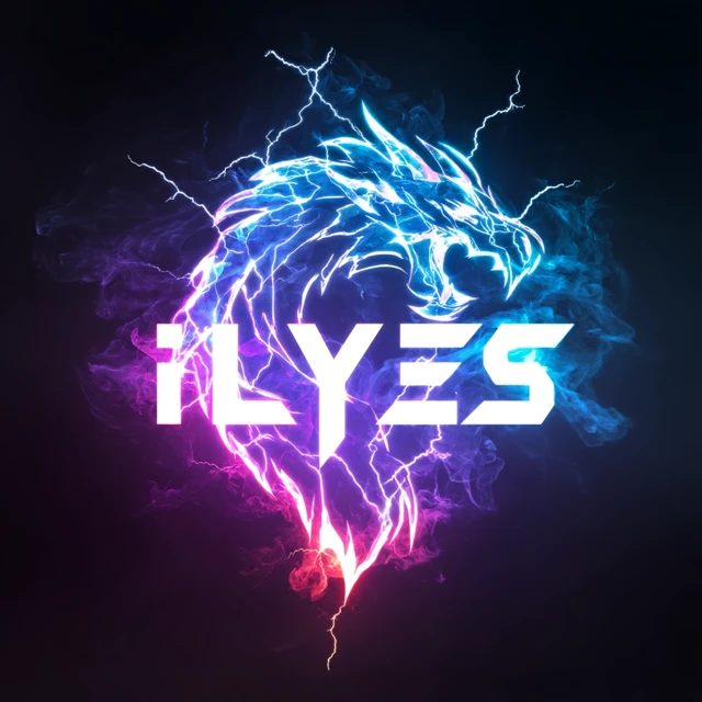 Ilyes Gaming Logo Dragon Design Futuristic Style