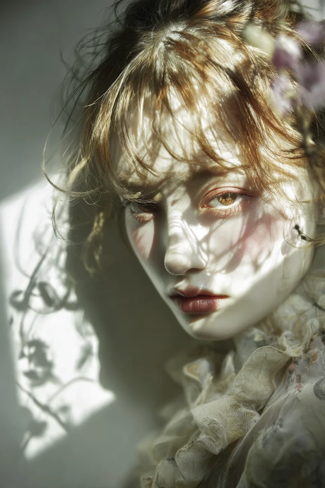 Mysterious Woman Portrait Pale Light