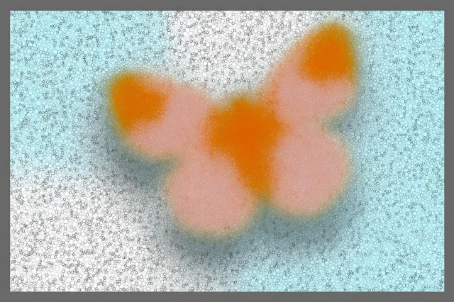 Mosaic Butterfly Abstract Art Blue Gradient