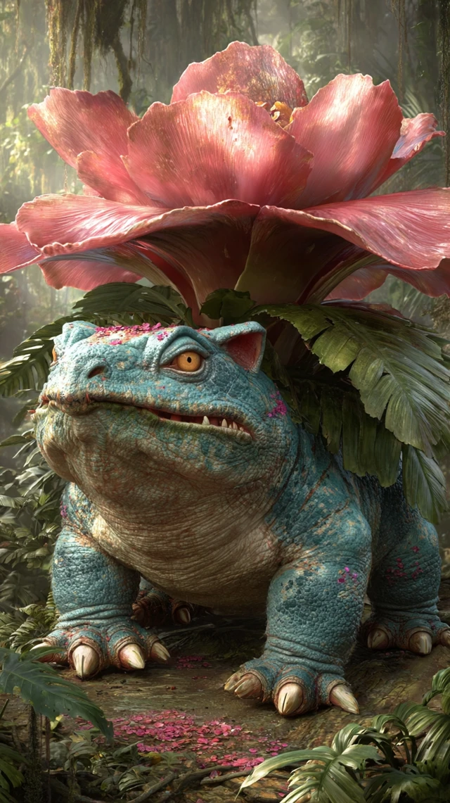 Realistic Venusaur in Jungle Pokemon Art