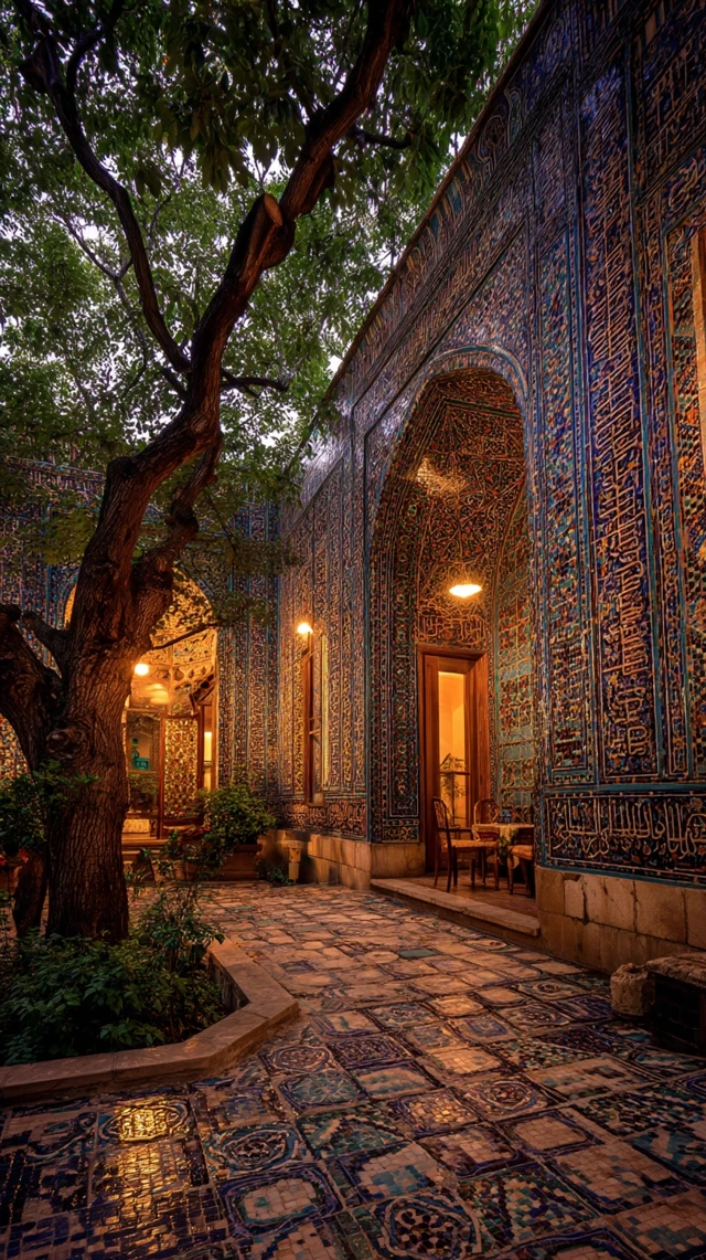 Persian Garden Mosaic Samarkand Palace Architecture