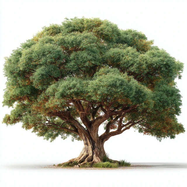 Realistic Tree Illustration on White Background