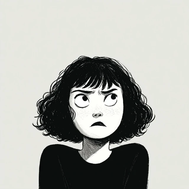 Funny Girl Illustration Face with Glasses
