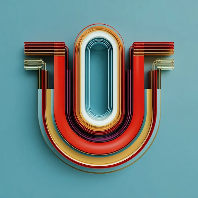 Minimalist Tube Shape Composition Illustration