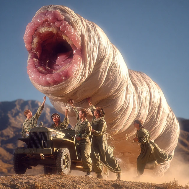 Giant Salami Worm Dune Action Movie