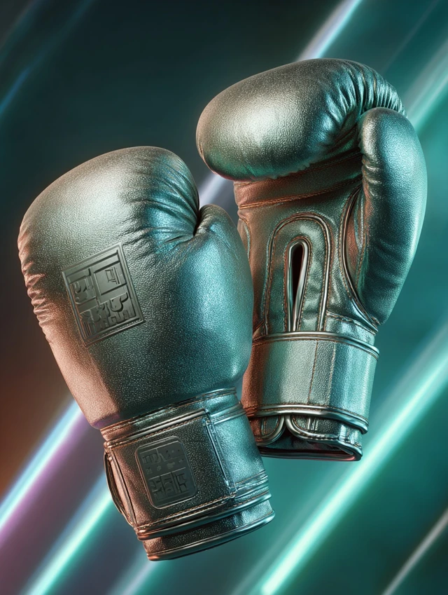 Metallic Boxing Gloves Futuristic Product Photography