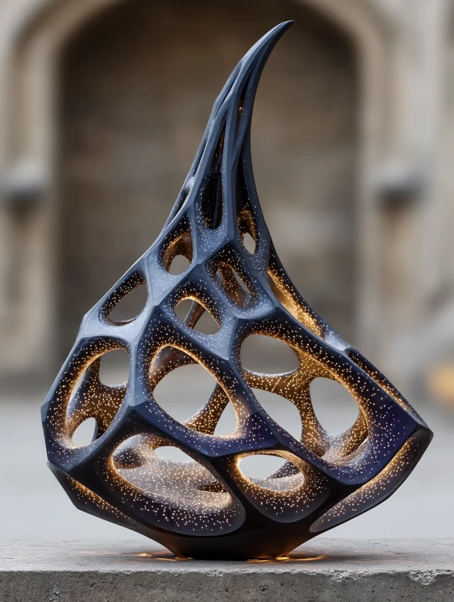 Zaha Hadid Inspired 3D Printed Table Lamp Shade