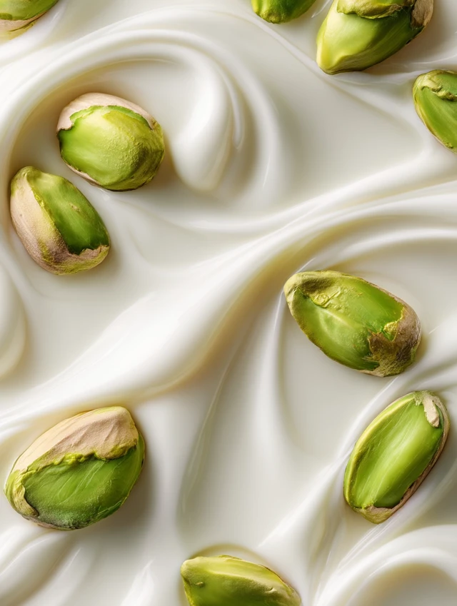 Pistachios in White Chocolate: A Delicious Close-Up