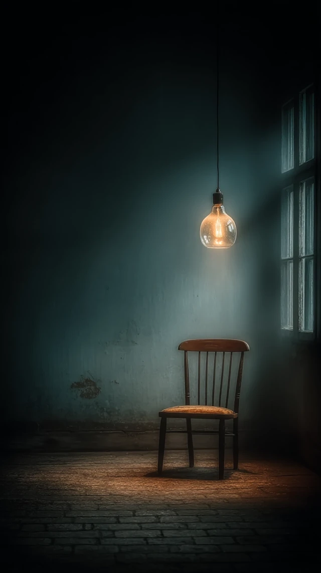 Room with a Light Bulb and Chair 4K