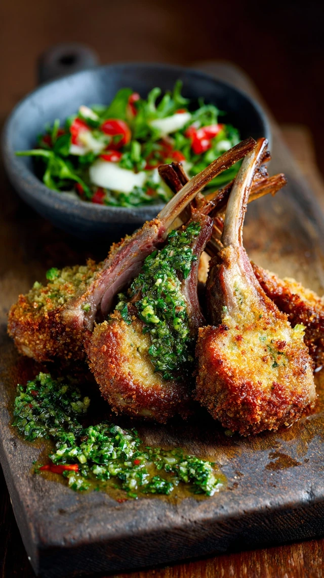 Parmesan Crumbed Lamb Cutlets with Salsa Verde Recipe