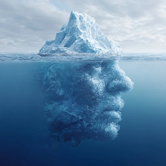 Iceberg Face Surreal Art Underwater Ocean