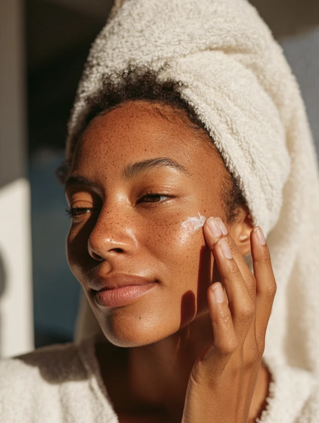 Black Woman Skincare Portrait Glowing Skin Wellness
