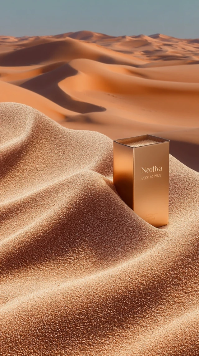 Desert Landscape with a Product Box