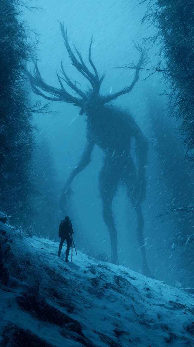 Wendigo Overlooks Prey A Dreadful Encounter