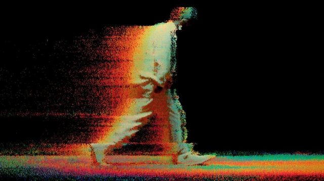 Walking Man Glitch Digital Art