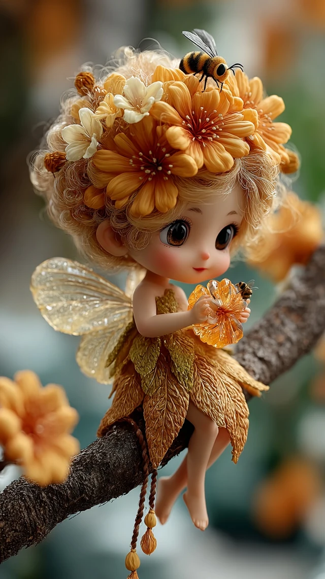 Honey Plum Fairy Beautiful 3D Rendered Pixart