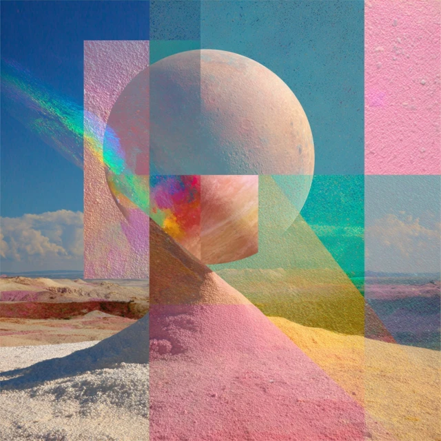 Abstract Pastel Alien World with Geometric Designs