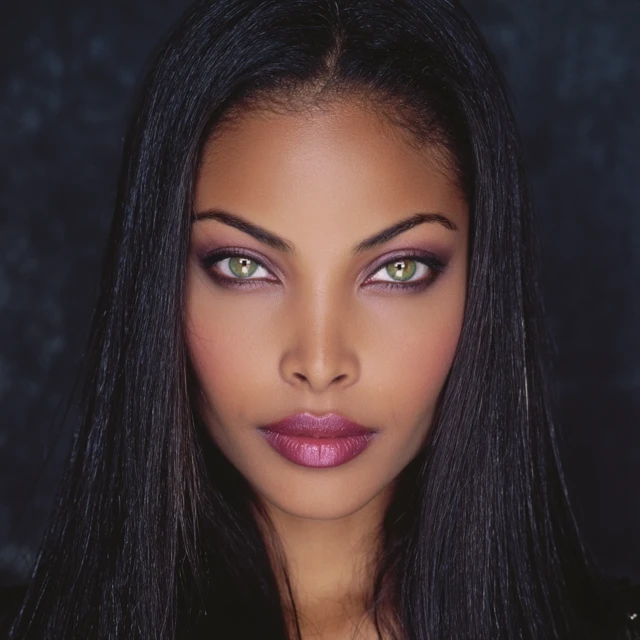 90s Supermodel African American Green Eyes Beautiful Woman