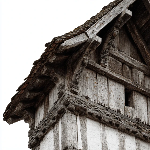 Medieval Building Wood Details Photo