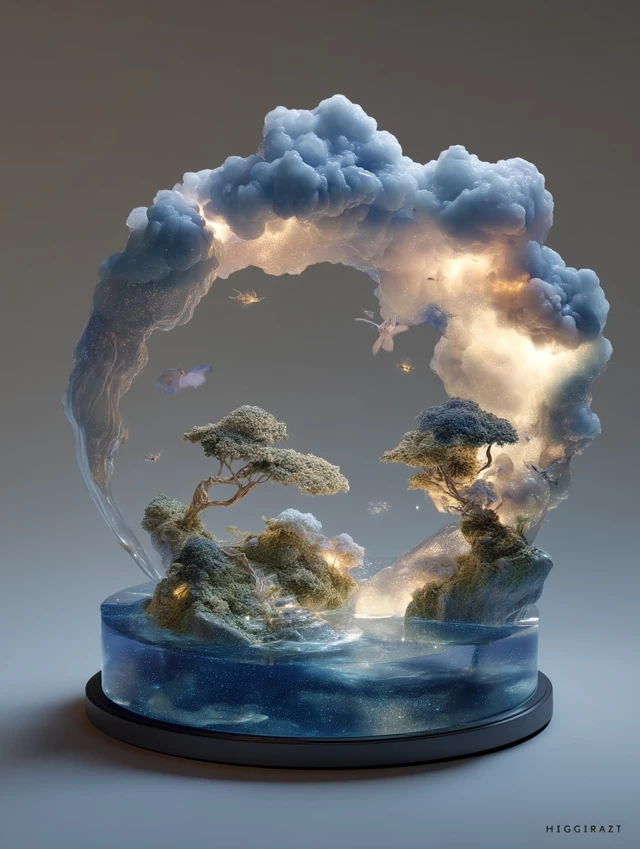 Cloud Arch Sky Realm Miniature Scene