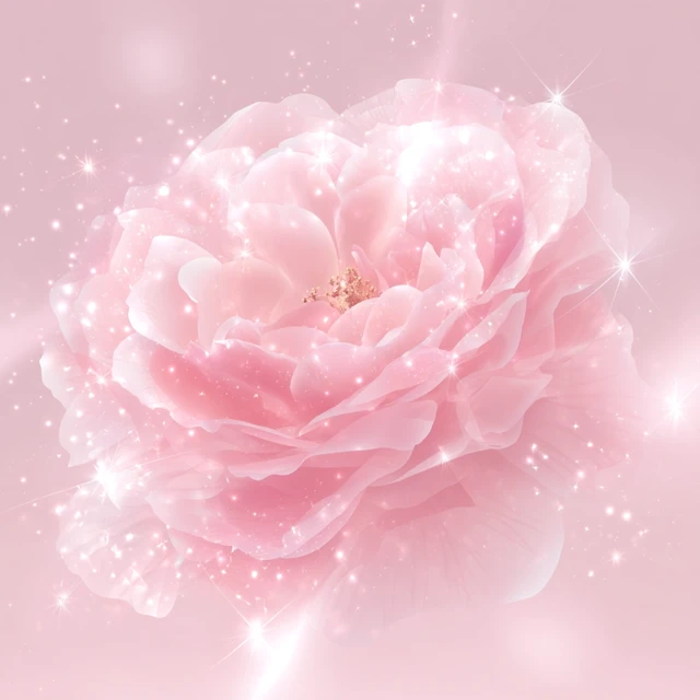 Beautiful Pink Rose with Sparkling Effects