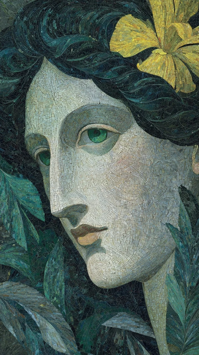 Botticelli Style Portrait Forest Mist