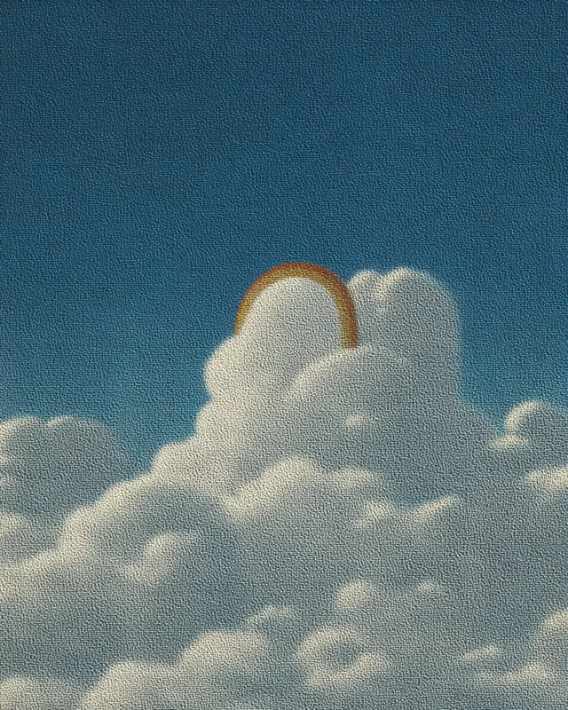 Surreal Arch Mirror in Clouds Golden Hour Art