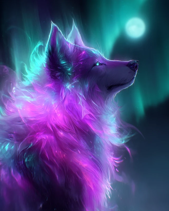 Twilight Moonwolf Aurora Fantasy Art
