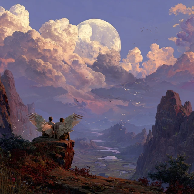 Angels in the Valley Under the Moon