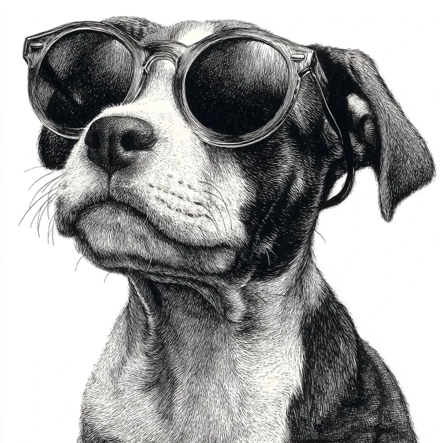 Cool Puppy Wearing Sunglasses Illustration