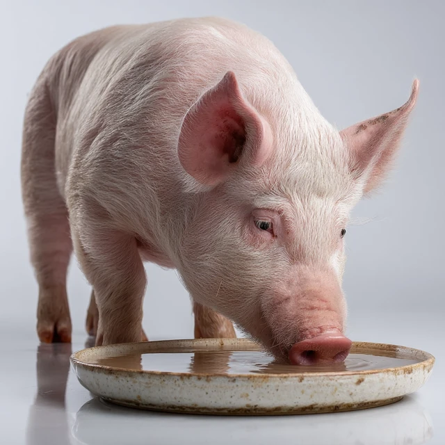 Pig in Liquid 3D Render
