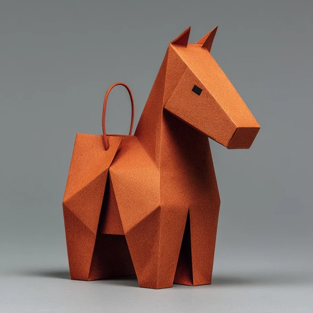 Pony Shaped Paper Bag Minimalist Design