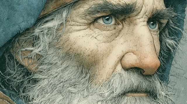 Gloins Face A Detailed Watercolor Portrait