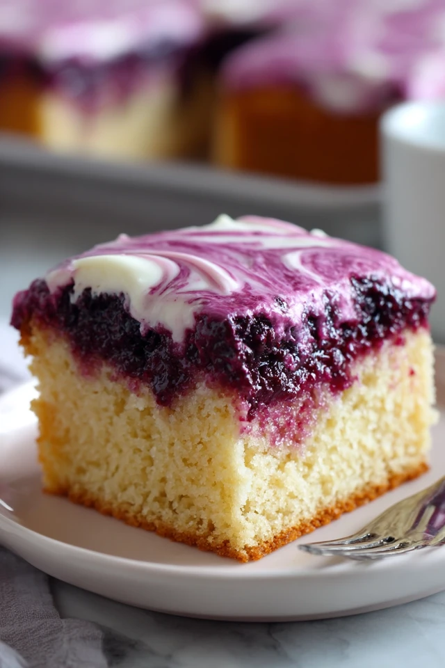 Blackberry Lavender Swirl Sheet Cake Delicious Dessert