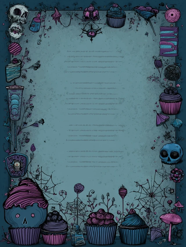Horror Wedding Sign Border Eerie Gothic Art
