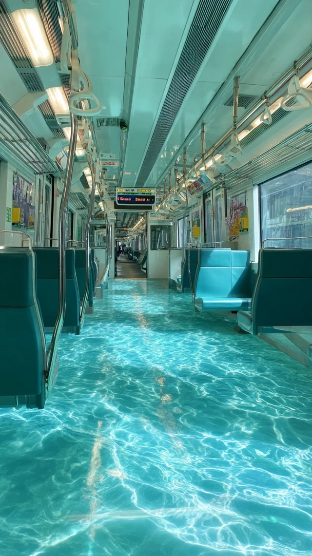 Cool Train Interior Swimming Pool Design